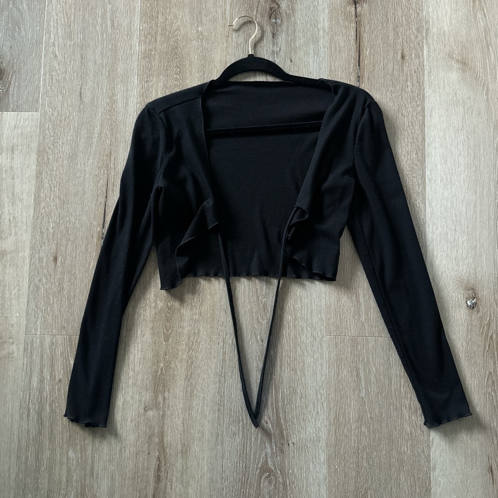 Black top with front tie